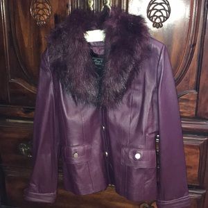 Purple leather jacket